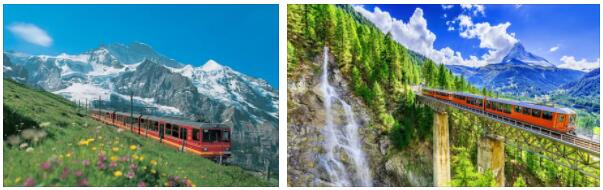 Panoramic train rides through Switzerland